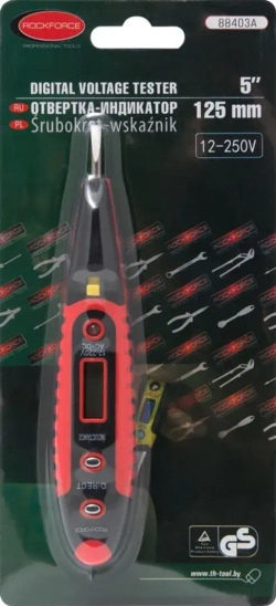 Отвертка-индикатор с подсветкой 3.5мм 5''-125мм (12-24V ), в блистере RockForce##Rock FORCE RF-88403A