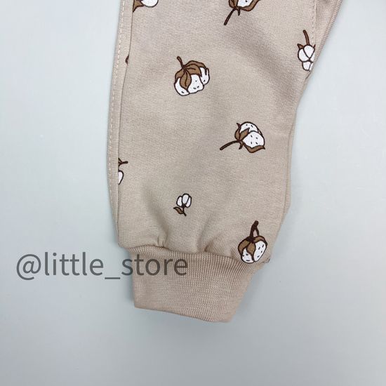 Брюки "Облака" из футера с начесом, Бежевые