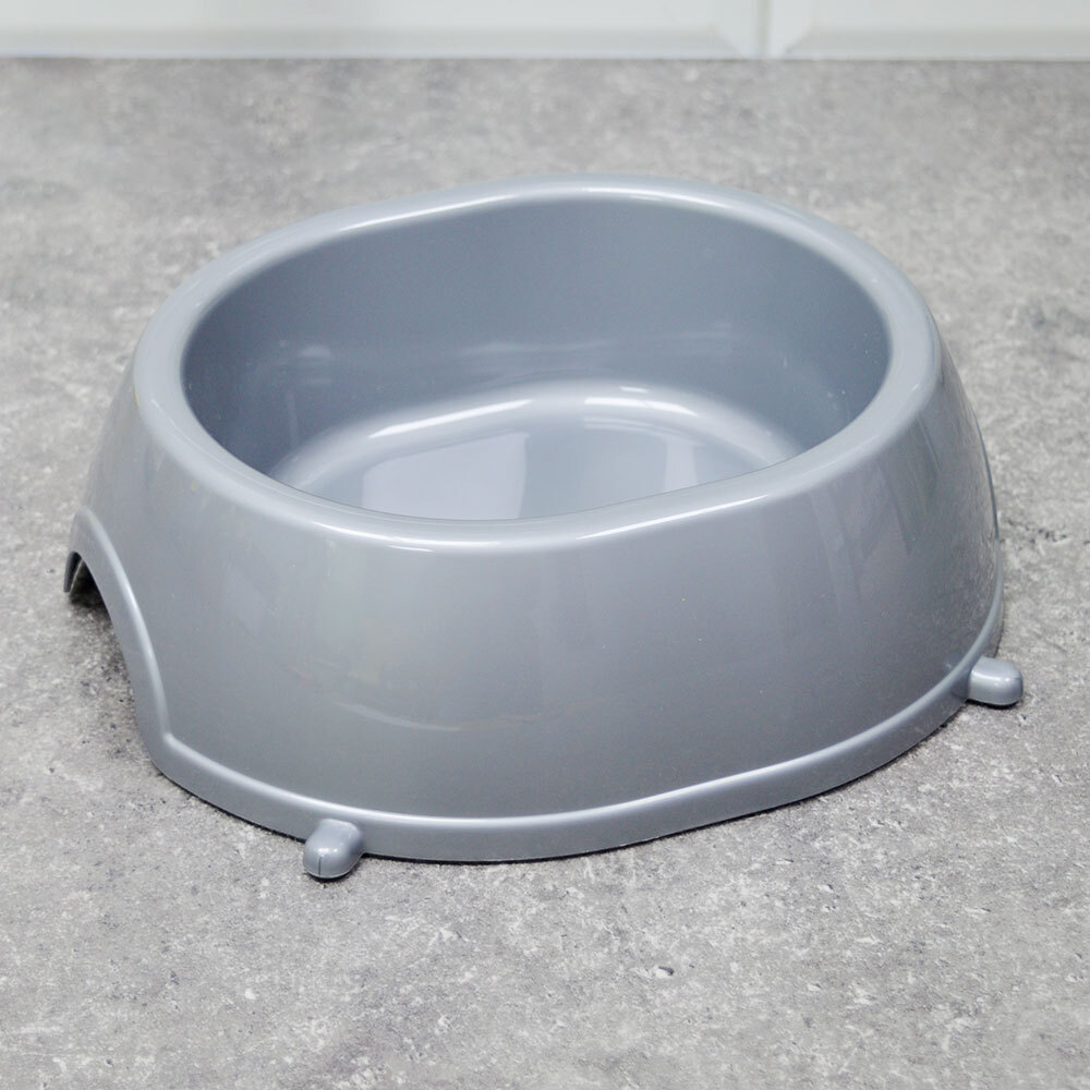 Миска для животных 0,75л овальная 218*200мм, серебристая, №7