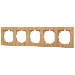 Рамка для розеток и выключателей Intro Accent 6-505-11 на 5 постов, СУ, сосна