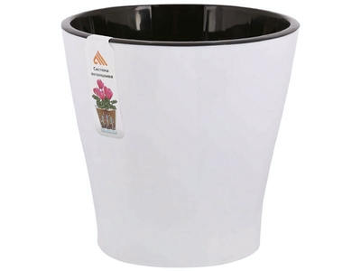 Горшок цветочный Лея 2,2л двойной с автополивом (белый)