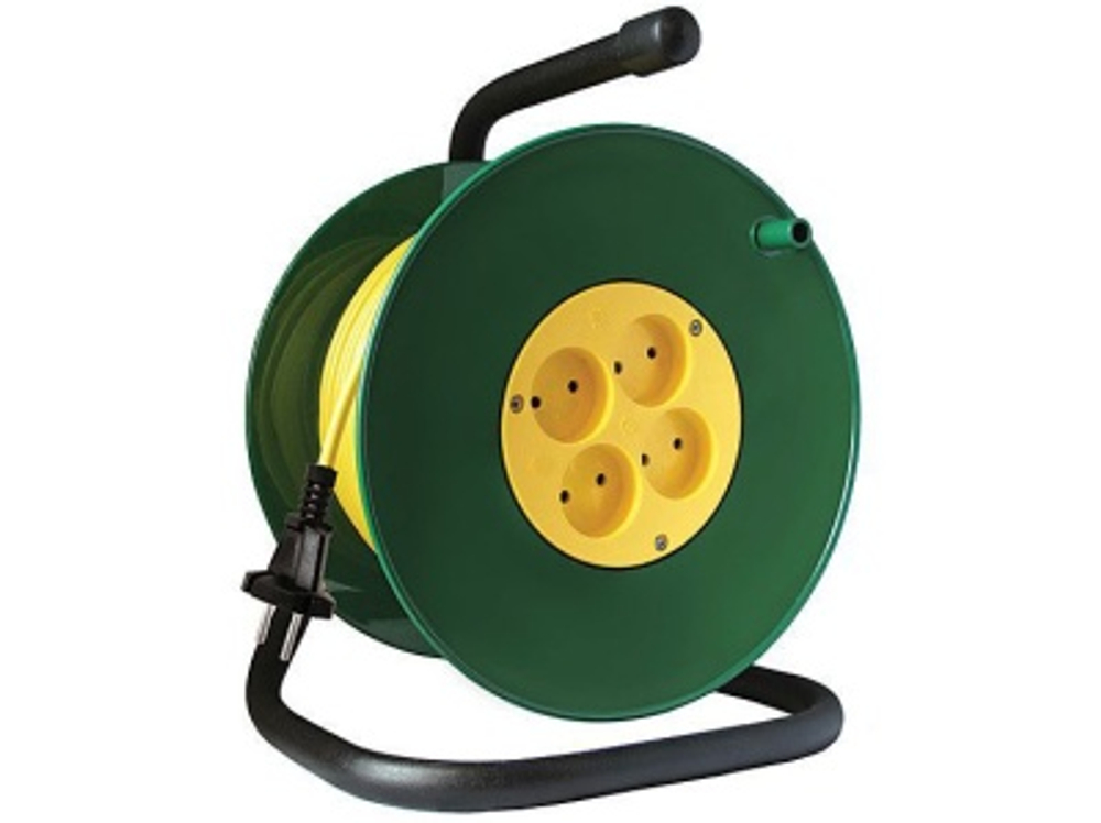 Удлинитель силовой на катушке 30м 4 гнезда 4000Вт сечение провода 2*2,5 Союз