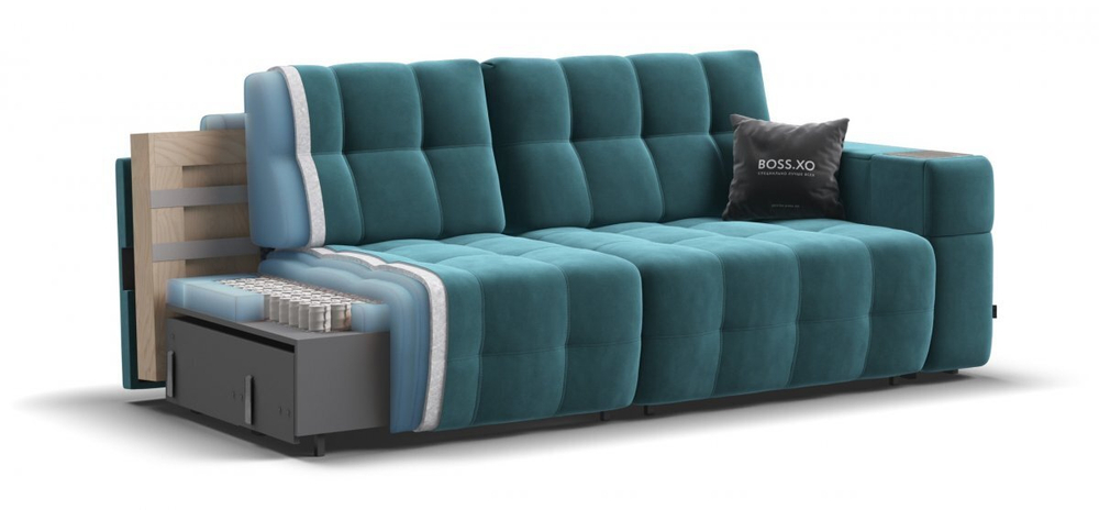 Диван Босс ХО Велюр Монолит зеленый