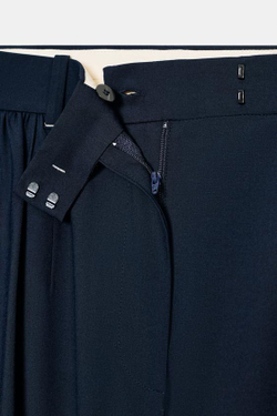 ZARA БРЮКИ WIDE LEG С ЗАЩИПАМИ — ZW COLLECTION, МОРСКОЙ СИНИЙ