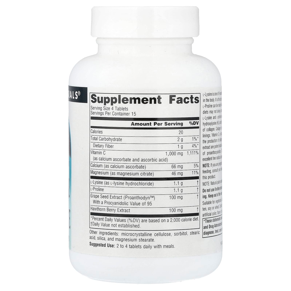 Source Naturals, пролин и лизин, 60 таблеток