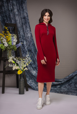 Спортивное платье бордовое 07-02-22 SS