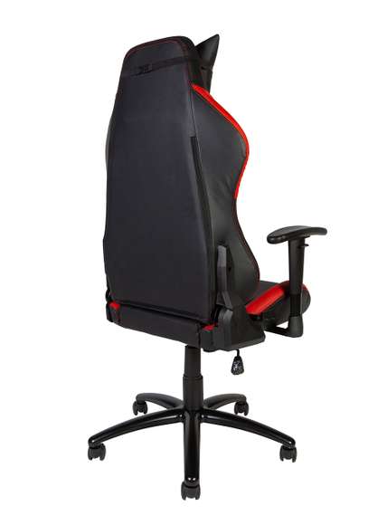 Кресло офисное Норден / Лотус PRO carbon / Lotus PRO carbon / черно - красная экокожа/ стальная крестовина