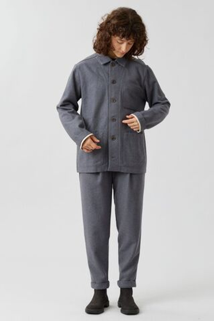 Брюки зауженные из серой шерсти