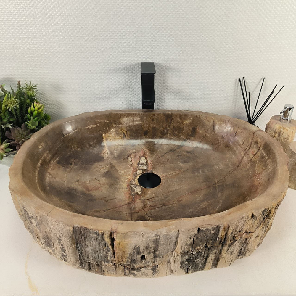 Раковина из окаменелого дерева OD-64766 70*52*16 0177