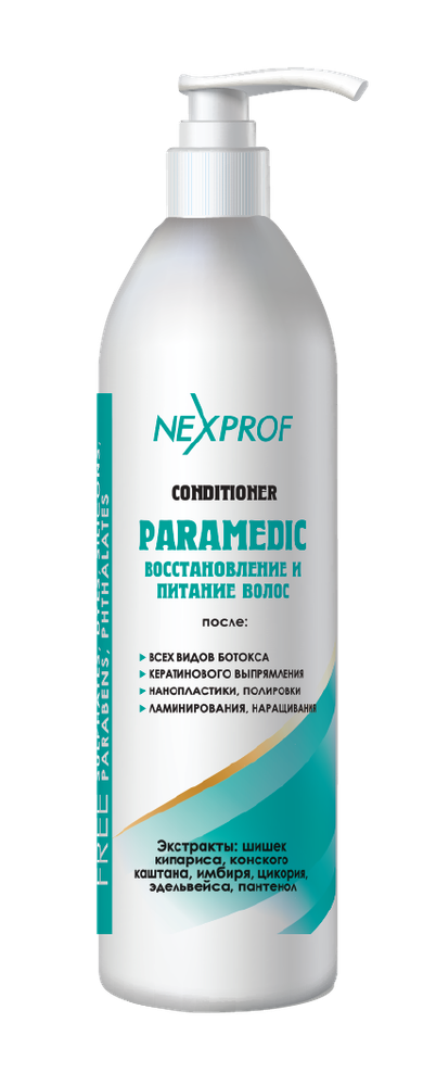 Nexxt Professional Craft Paramedic Интенсивный уход - кондиционер : восстановление и питание после модных процедур на волосах 1000мл