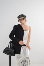 Платье атласное с кружевом LUMA