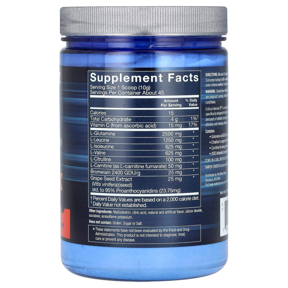 BodyTech, Critical Aminos XT, аминокислоты для приема после тренировки, со вкусом фруктового пунша, 450 г (15,9 унции)