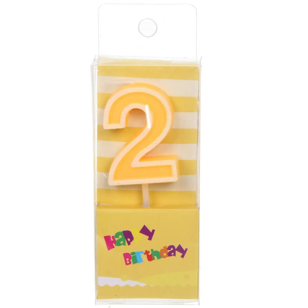Свеча для торта Цифра Яркий праздник «2» 7,5 см