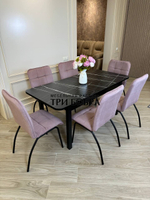 Большой кухонный стол "МАКСИ" Тунис и стулья "ЛОРД" 6 шт.