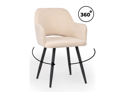 Стул на металлокаркасе Woodville Эолин 360 бежевый (glory 03), черный, ножки черные