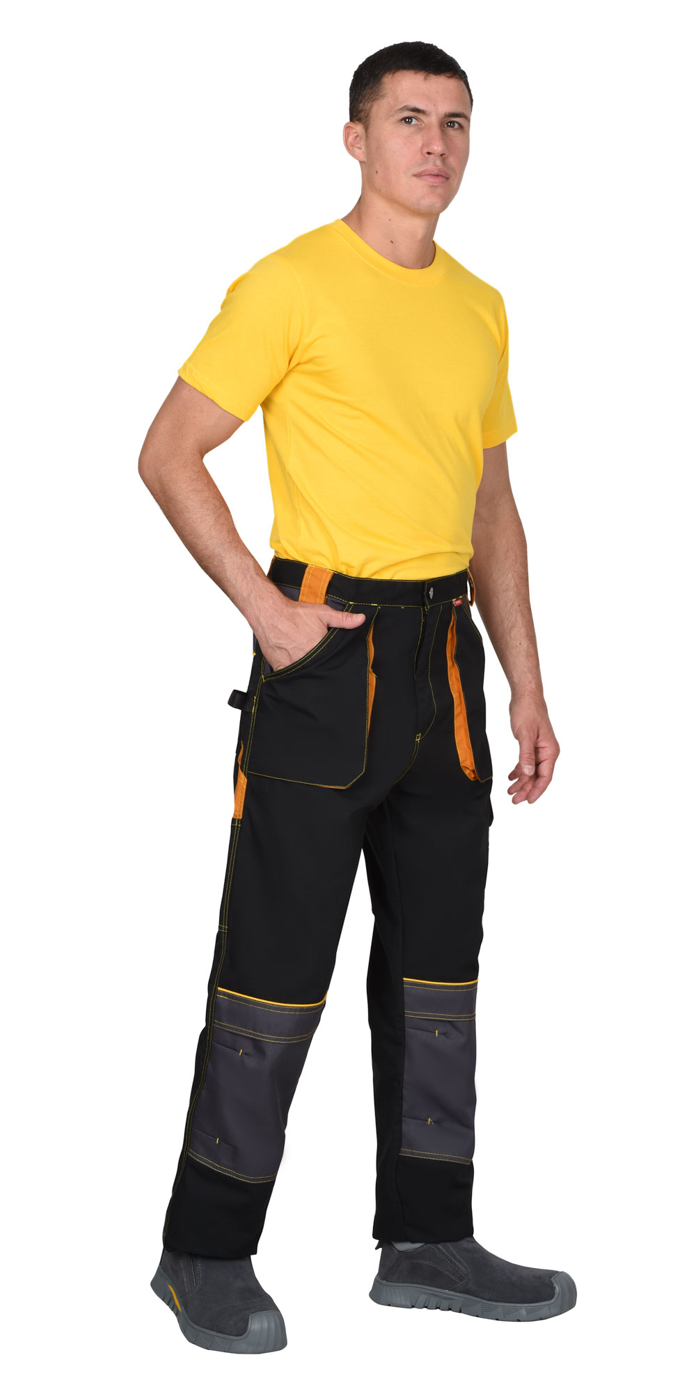 Брюки "АГАТ" черный с темно-серым - ПОД ЗАКАЗ