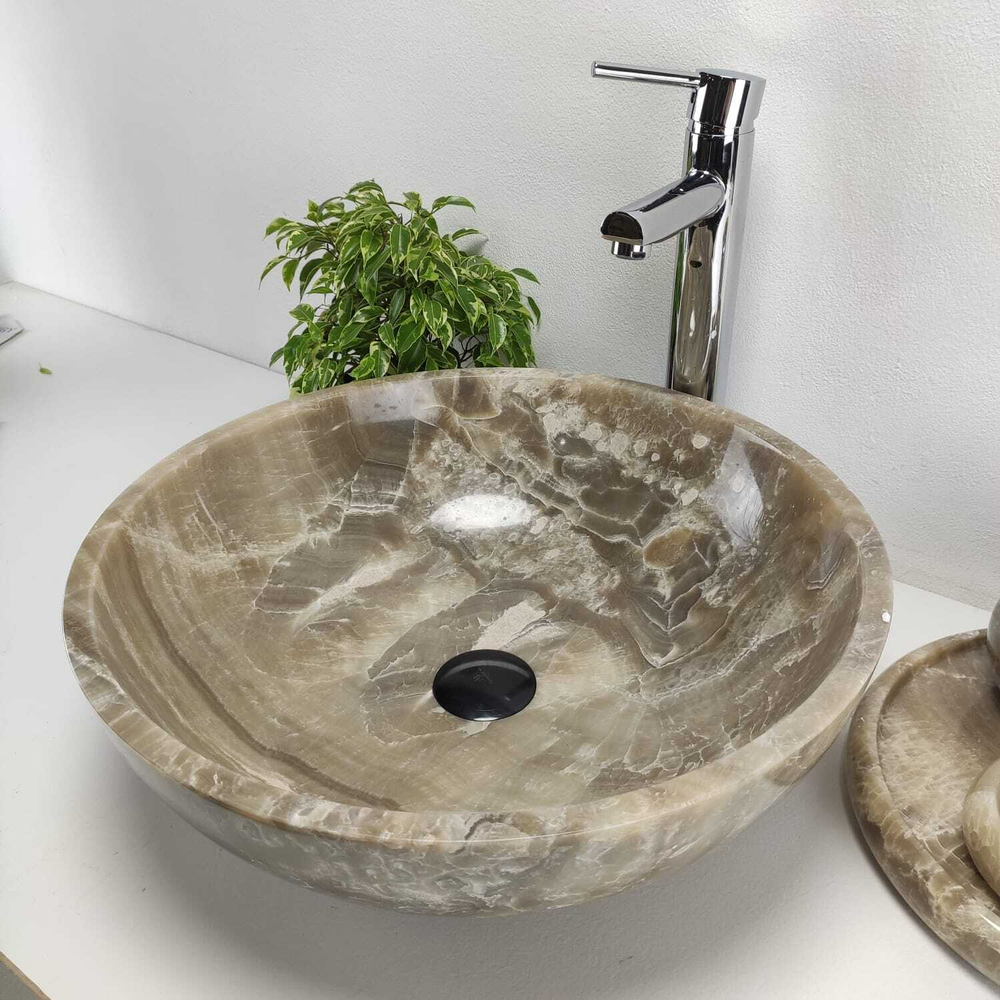 Раковина из оникса Bowl Grey Medium TinLip BO-61043 45*45*17