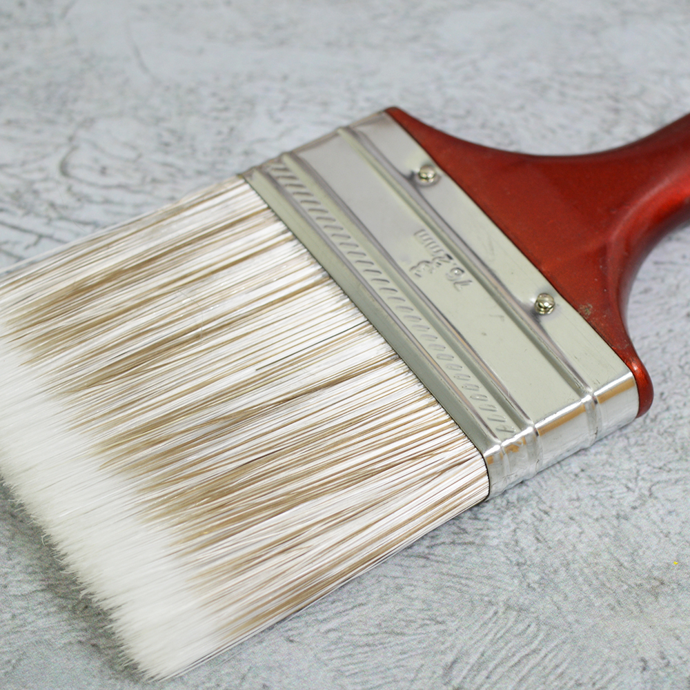 Кисть плоская 3" 75мм, искусственная мягкая щетина, деревянная лакированная ручка