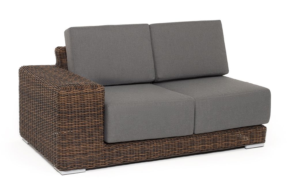 "Капри" модуль диванный правый с подушками, цвет коричневый