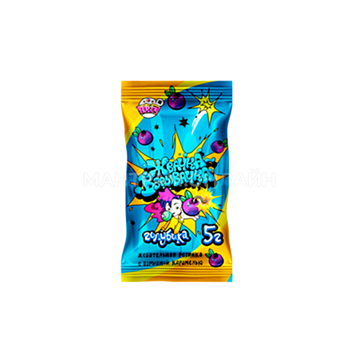 Жевательная резинка Жвачка-Взрывачка с взрывной карамелью вкус голубика 5 г