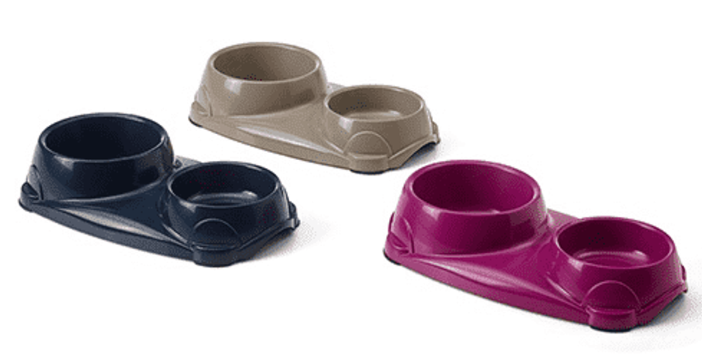 Миска двойная CENA TWIN LARGE 0,25+0,5 пластик  Savic