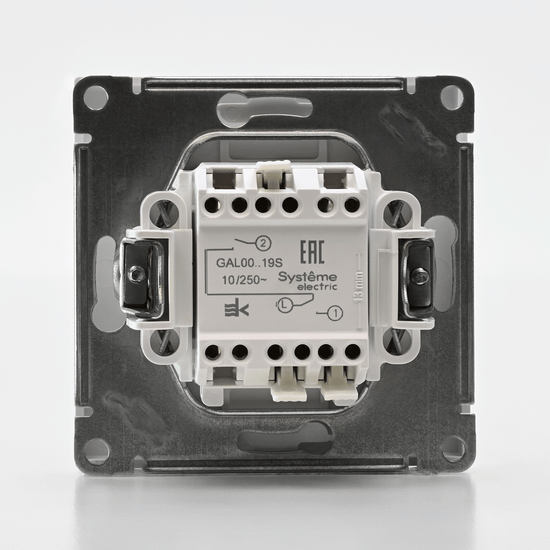 Выключатель для жалюзи 2-кл. ArtGallery 2х (сх. 4) 10А быстрозажим. клем. механизм бел. SE GAL000119S