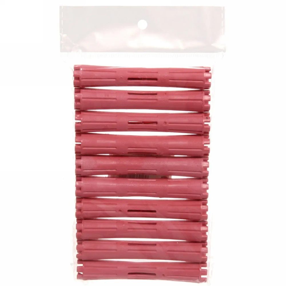 Бигуди пластмассовые-коклюшки 10шт «Styling», микс 6 цветов, d=1,4см (прозрачный пакет с подвесом), без резинки