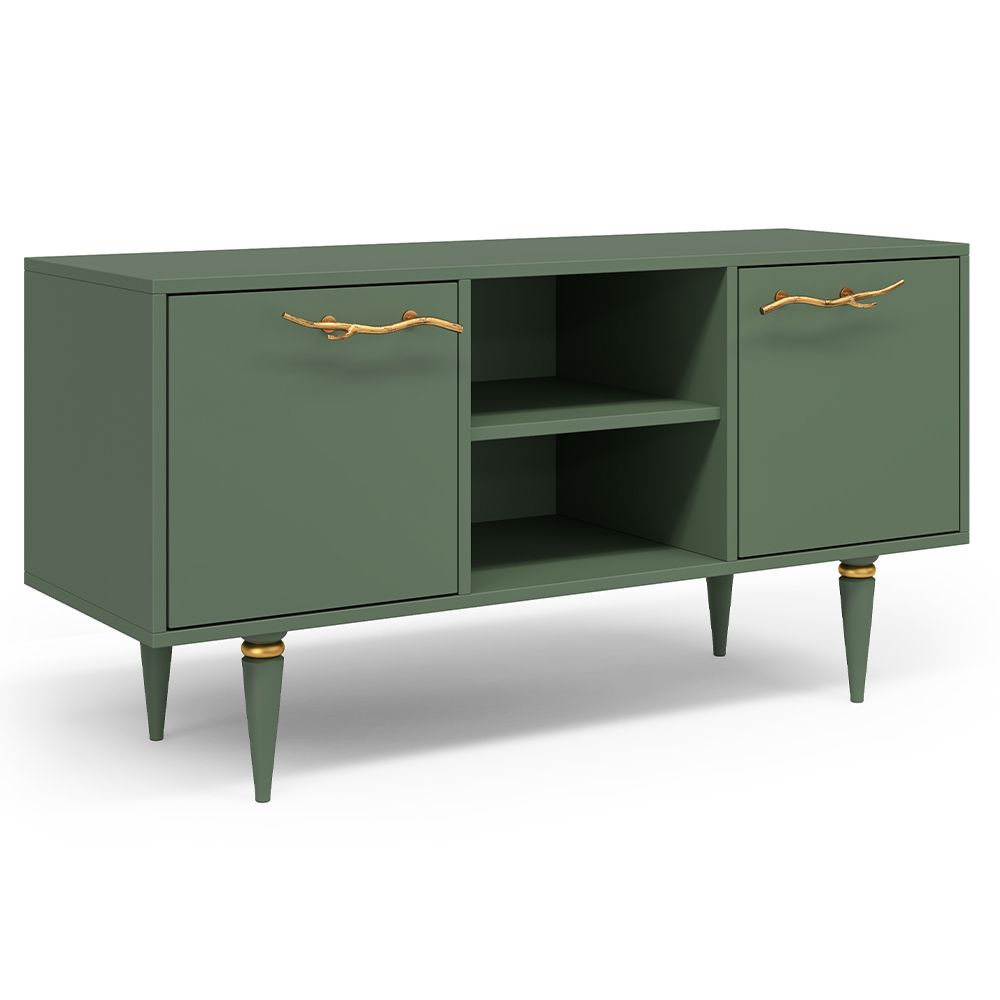 Тумба под ТВ Арт Колор matte 117см Классик Голд Зеленый нефрит матовый