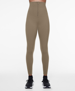 OYSHO Легинсы с высокой посадкой и застежкой-молнией длиной 65 см, коричнево-серый