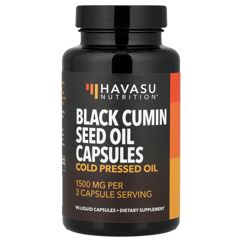 Havasu Nutrition, масло из семян черного тмина, масло холодного отжима, 90 капсул с жидкостью (500 мг в 1 капсуле)