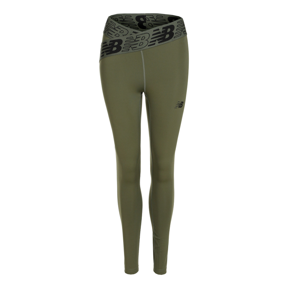 Женские теннисные брюки New Balance Relentless Crossover High Rise 7/8 Tight Women - Green
