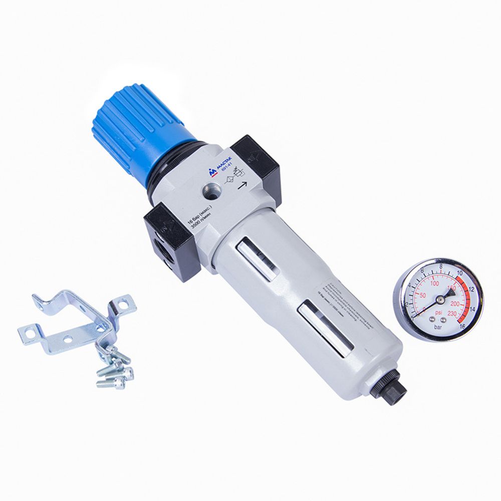 МАСТАК (691-41) Фильтр влагоотделитель с редуктором 1/2", 16 бар