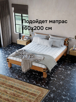 Кровать 160х200 Дубовая Классика из массива дуба на ножках в стиле лофт