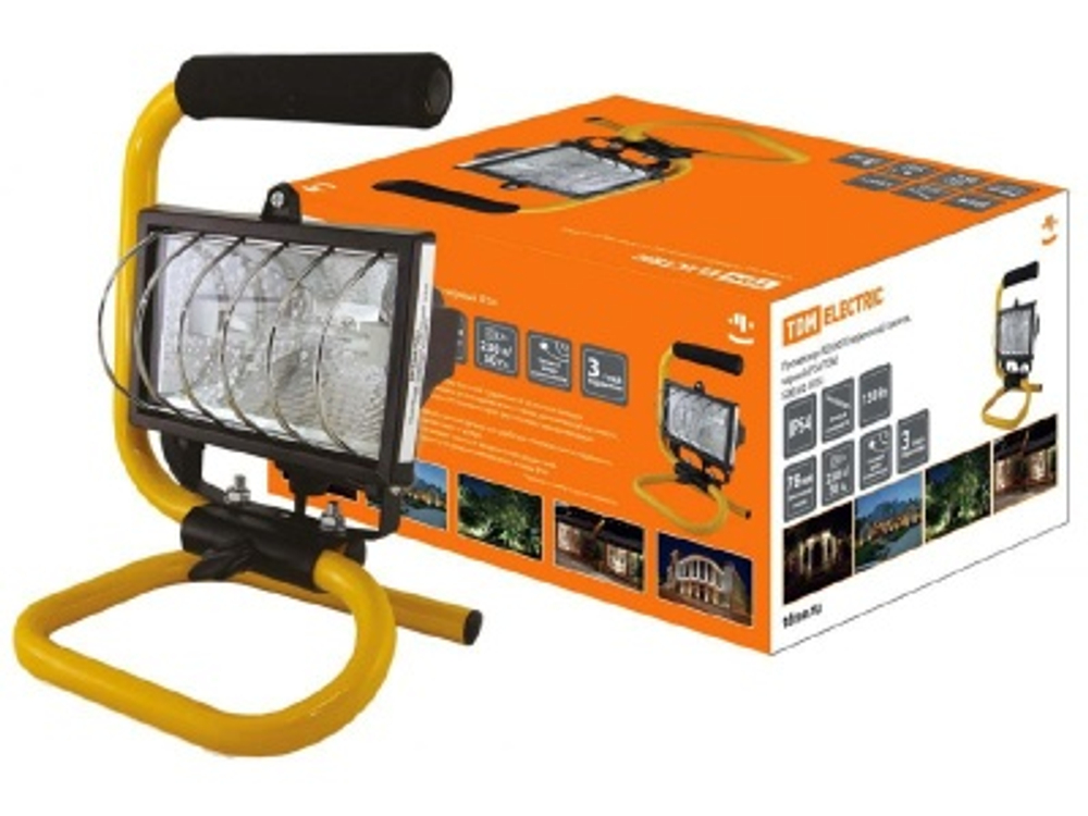 Прожектор-переноска галогенный TDM ИО150П черный IP64