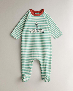 ZARA HOME ДЕТСКИЙ КОМБИНЕЗОН MICKEY MOUSE ©DISNEY, ЗЕЛЕНЫЙ