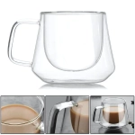 Кружка стеклянная с двойными стенками 200мл «Хай-Тек» трапеция