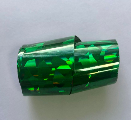 Металлическая фольга для дизайна голографическая зеленая