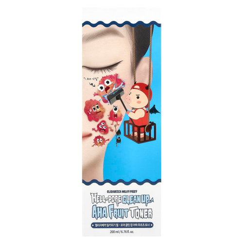 Elizavecca, Hell-Pore Clean Up, фруктовый тоник с АГК, 200 мл