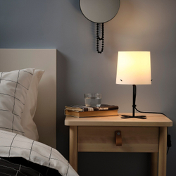 IKEA BARLAST  (ИКЕА БАРЛАСТ)  -  Настольная лампа, черный/белый, 31 см