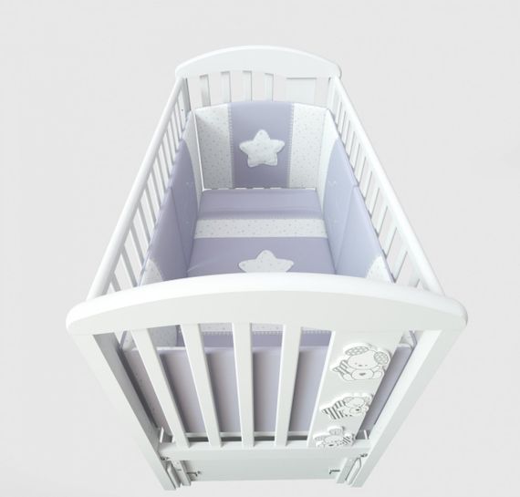 Набор в кровать для новорожденных Lollycottons Maks Star, Серый