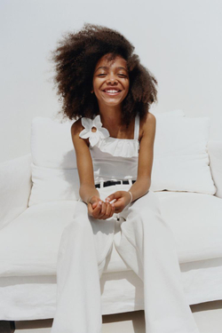 ZARA БОДИ С ЦВЕТОЧНЫМИ ДЕТАЛЯМИ, БЕЛЫЙ