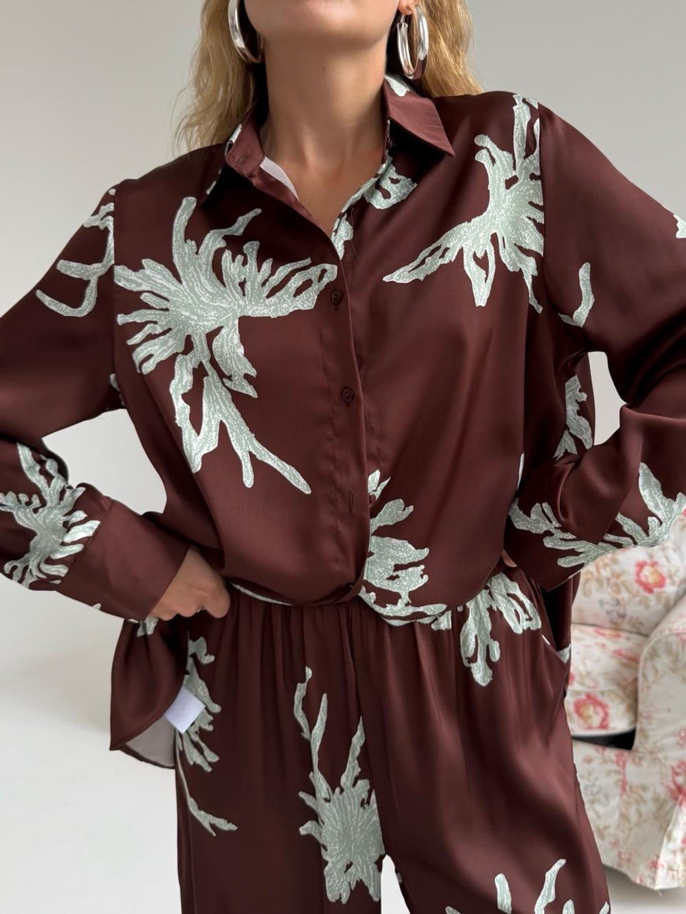 Шелковый костюм Coral Bay шоколад