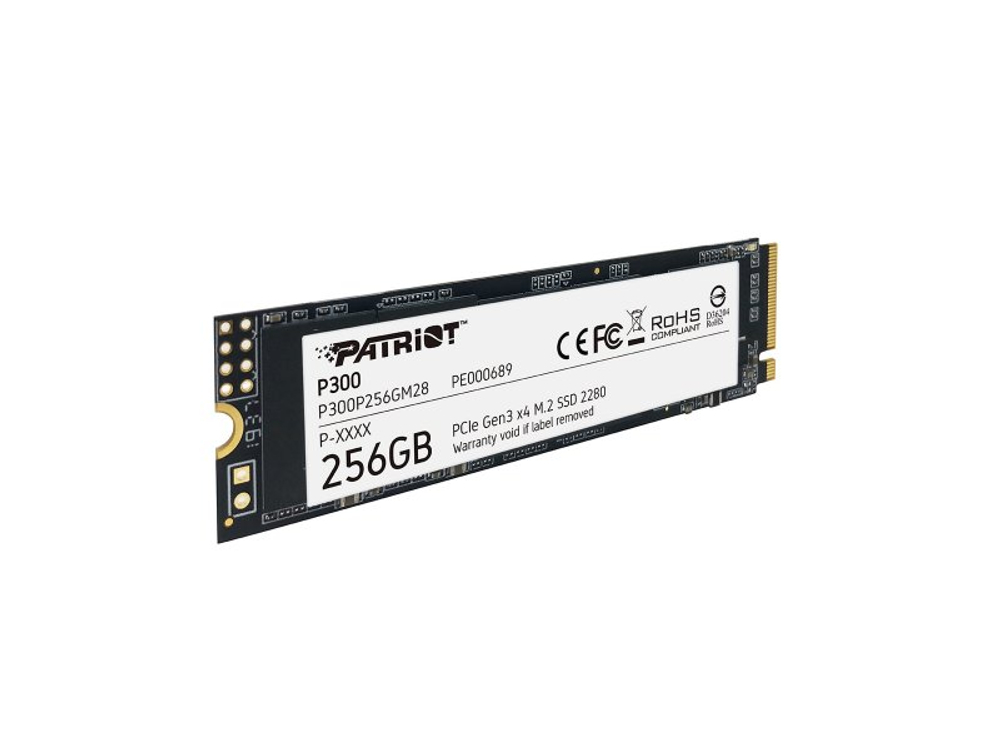 SSD накопитель Patriot P300 256ГБ, M.2 2280, PCIe 3.0 x4, NVMe [P300P256GM28]