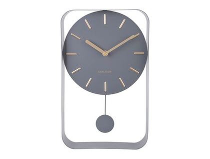 Часы настенные с маятником Karlsson CHARM Present Time Серый / Золотой