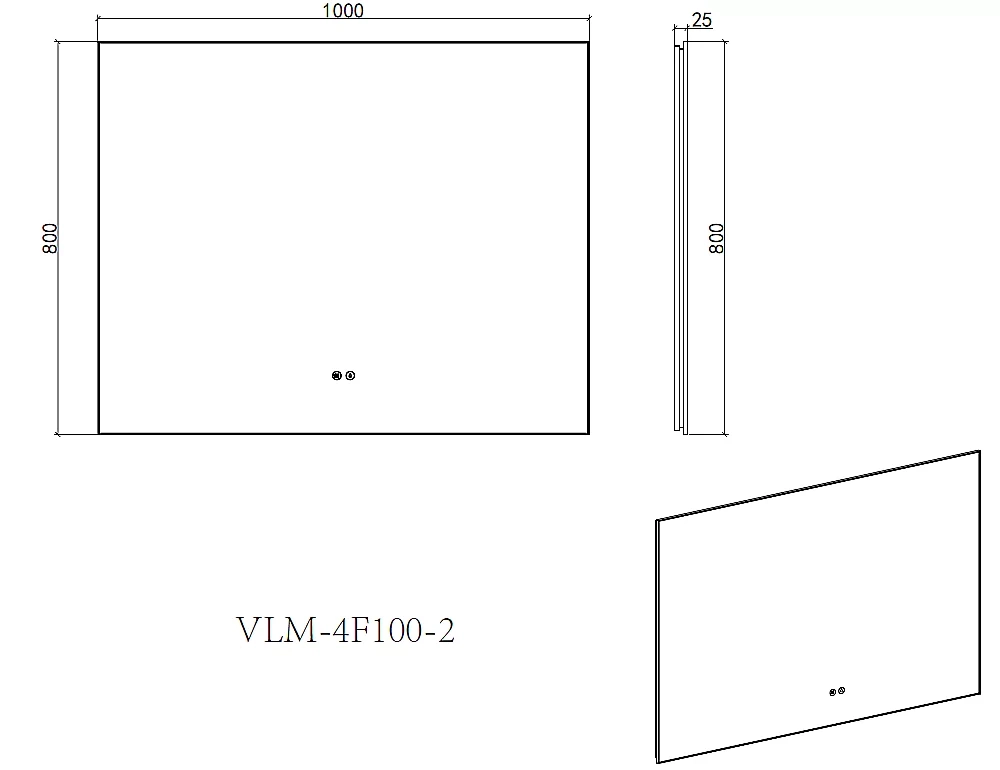 Зеркало LED Vincea VLM-4F100BG-2 100х80 брашированное золото