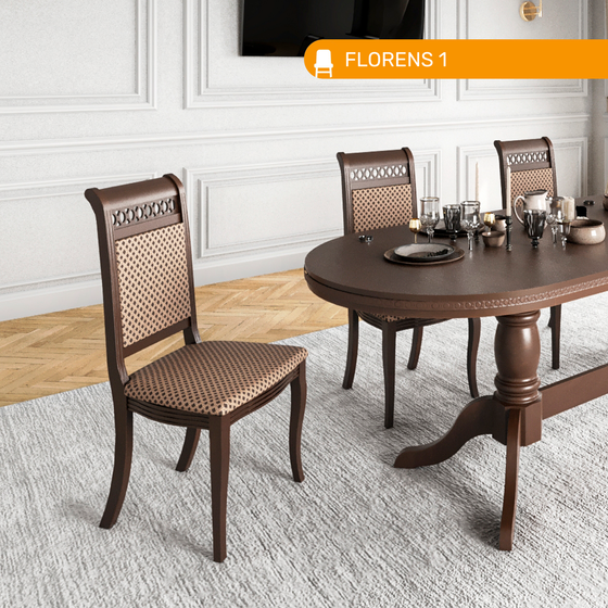 Стул FLORENS 1, цвет орех темный + ткань №204