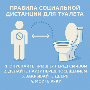 Правило социальной дистанции для туалета