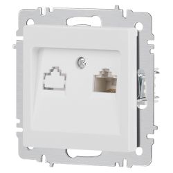 Розетка Intro Accent 6-303-01М информационная RJ45, IP20, СУ, белый матовый