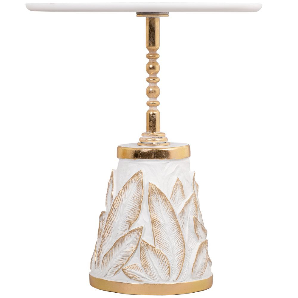 Столик декоративный Арт Leaves Gold Белый