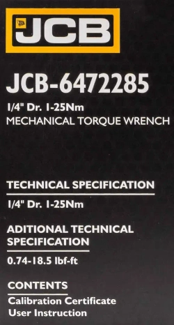 Ключ моментный 1-25Нм, 1/4'' JCB JCB-6472285